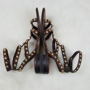 Sam Edelman Gold Studded Gladiator Ankle Strap